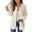 Beige, variant on UVN Womens Shacket Jacket Waffle Shirts Long Sleeve Button Down Boyfriend Shirt Coats Side Elastic Thread Tops