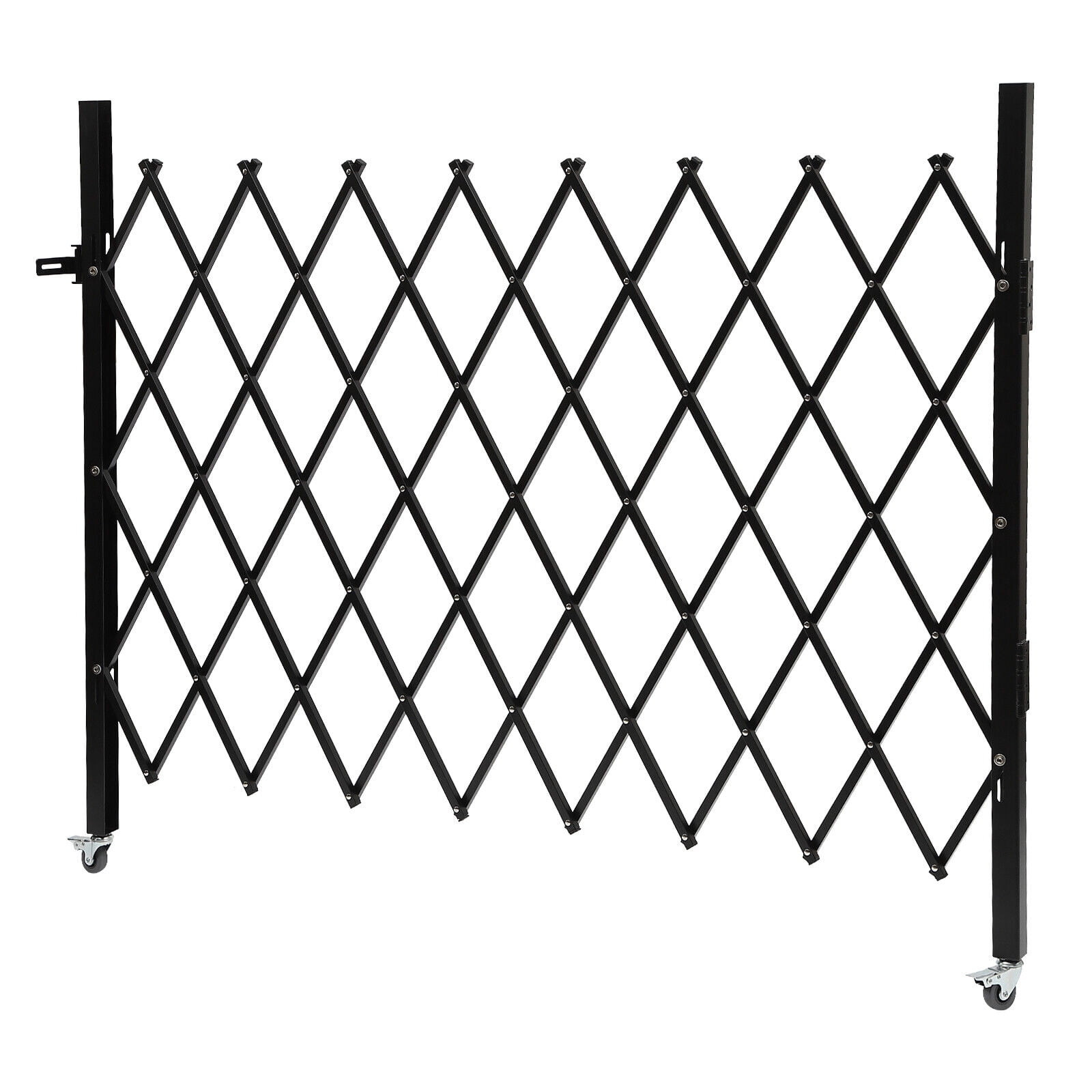 TFCFL Single Folding Security Gate Wall Mount ‎Expandable Folding Door Gate Iron Black 4.27' H x 36.6"/ 5.45'/ 5.91' W