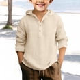thumbnail image 2 of YunPes Boys Cotton Linen Sweatshirt Lightweight Breathable Long Sleeve Hoodie Casual Baggy Spring Fall Basic Versatile Hooded Tops, 2 of 4