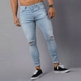 thumbnail image 5 of Viikei Mens Pants Clearance Plus Size Pants Men Trousers for Men Skinny Stretch Denim Pants Distressed Ripped Freyed Slim Fit Jeans Trousers, 5 of 9