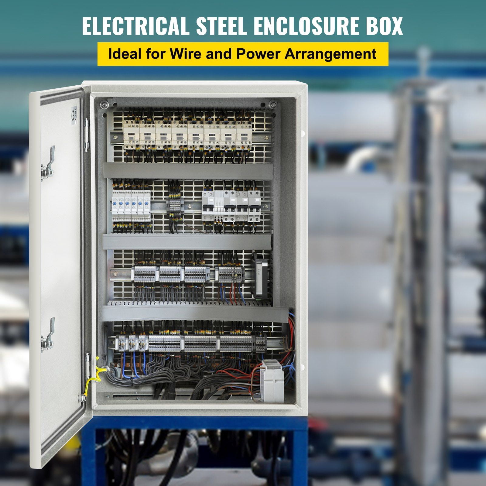 NEMA 4X Steel Electrical Enclosure 24 x 16 x 10 Inches IP66 Waterproof Dustproof Outdoor Indoor Junction Box with Mounting Plate