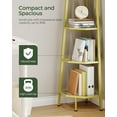 thumbnail image 5 of 5-Tier Corner Shelf, 59.6” Corner Storage Stand, Floorstanding Dispaly Rack, Tempered Glass Corner Bookshelf, Open Plant Stand, for Living Room, Bedroom, Study, Bathroom, Gold, 5 of 9
