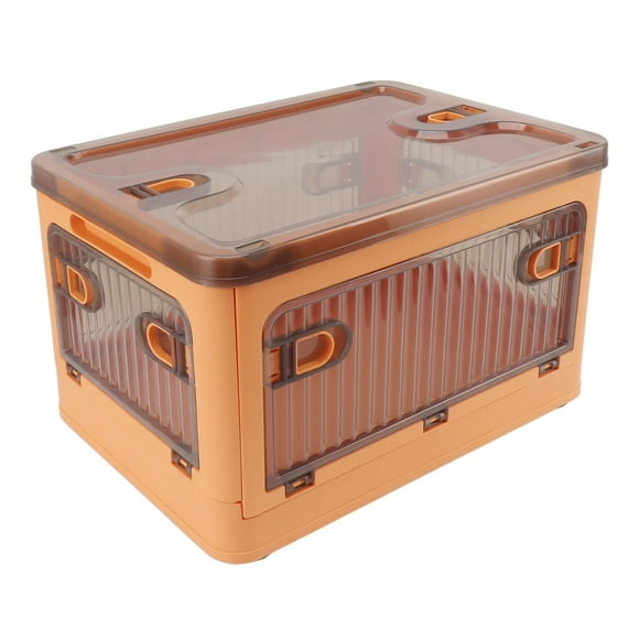 Foldable Plastic Storage Box, Multi Functional Super Load Bearing Stackable Storage Bin for Laundry Rooms Orange