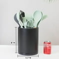 thumbnail image 4 of Libodour Soporte Para Utensilios De Cocina, Extra Grande, Giratorio 360 Para Organizador De Mostrador, Almacenamiento De Acero Inoxidable, Carrito Para Cubiertos De Cocina, 3 Compartimentos, Cuchara,, 4 of 5