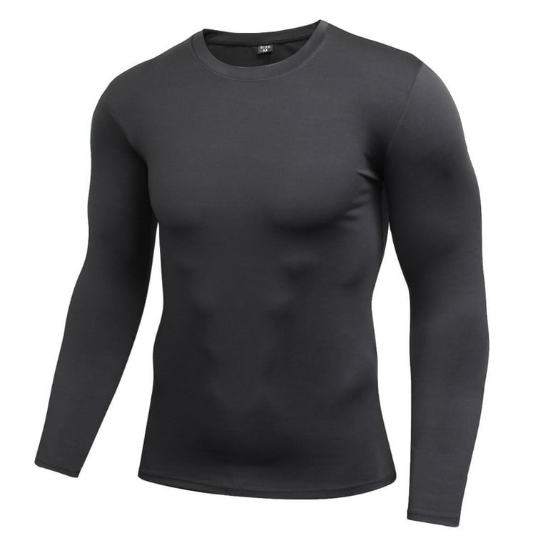 Norbi Men's Long Sleeve Compression Shirts, Nylon & Spandex