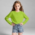 thumbnail image 5 of Ruiwill Little Girls Tshirts Long Sleeve Solid Color Crew Neck Tops Winter Dailywear Fashion Girl Clothes Size 7-8 Years Green, 5 of 9