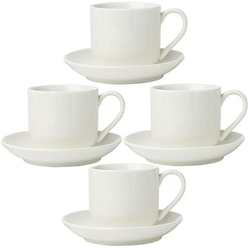 4 Porcelain Saucers Pack of 4 Porcelain Sommelier Espresso Cups 
