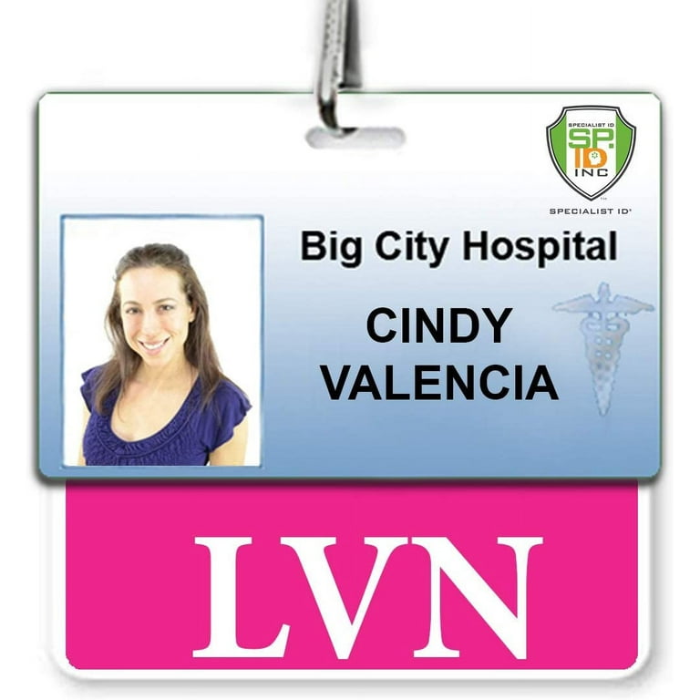 LVN Badge Buddy (Purple) - Horizontal Heavy Duty Badge Tags for Licensed  Vocational Nurses - Double Sided Badge Identification Card