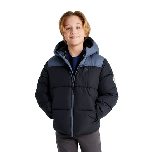 U.S Polo Assn. Boys Colorblock Puffer Jacket, Sizes 4-18