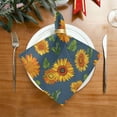thumbnail image 2 of Dreamtimes Set of 1 Cartoon Sunflowers with Leaves Satin Napkin Square 20 Inches Table Napkins Soft Smooth Decorative Napkins for Wedding Banquet Party Decoration, 2 of 6