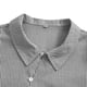 thumbnail image 4 of Camiseta de Solapa de Rayas Sueltas de Manga Larga de las Mujeres con Botón de Cuerda Elástica, Malla Estilo Superior, 4 of 9