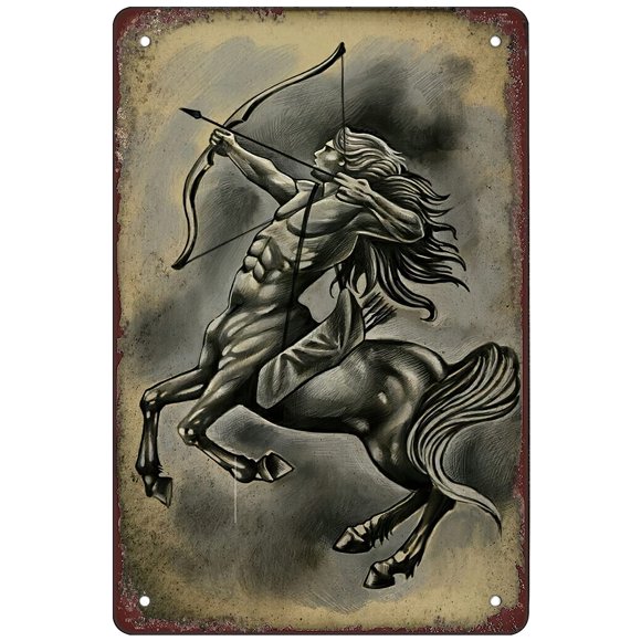 Retro Funny Metal Sign Sheet Signs Tin Sign,Constellation, Sagittarius 8 x 12 Inches