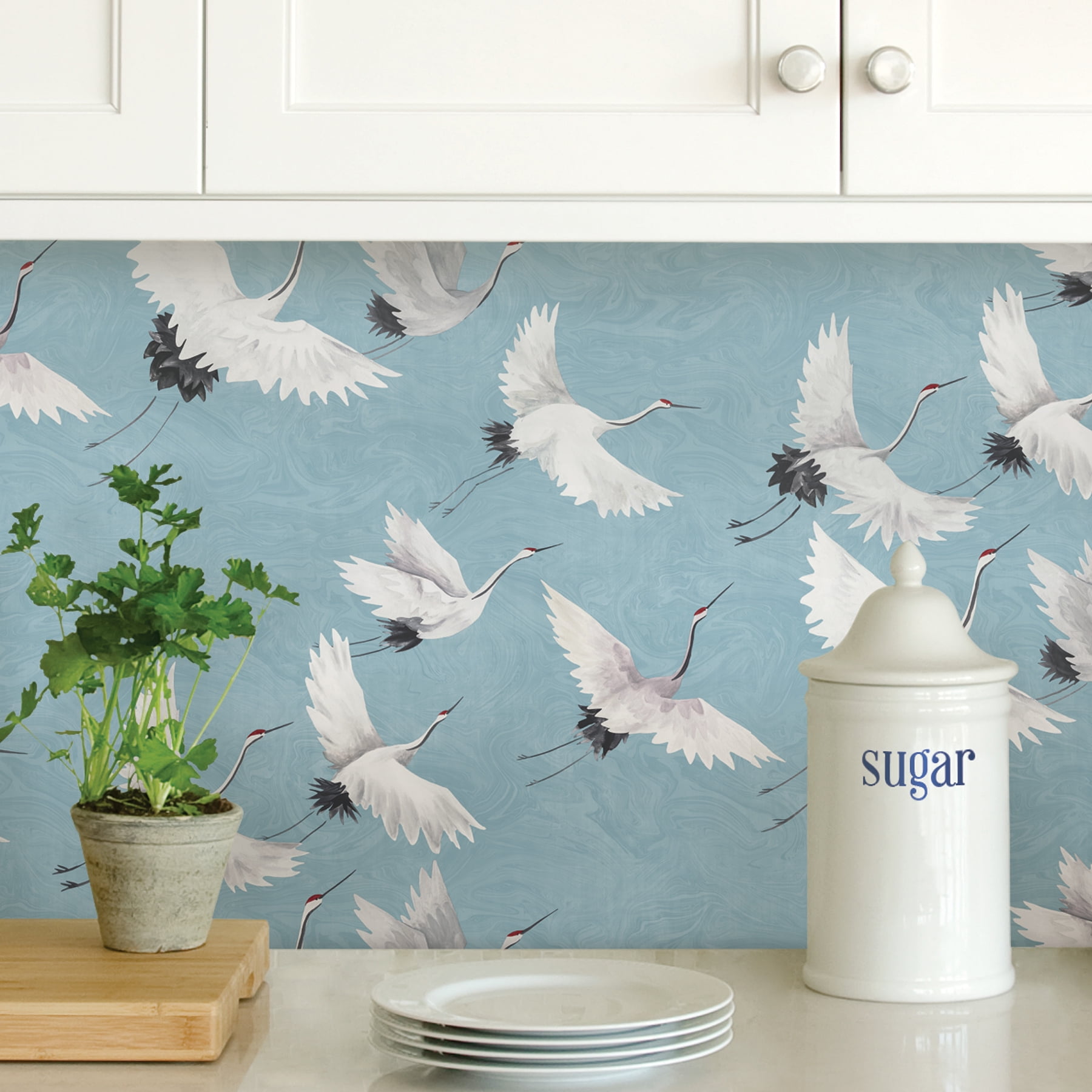NuWallpaper Halcyon Vinyl Peel And Stick Wallpaper, 216-in by 20.5-in, 30.75 sq. ft.