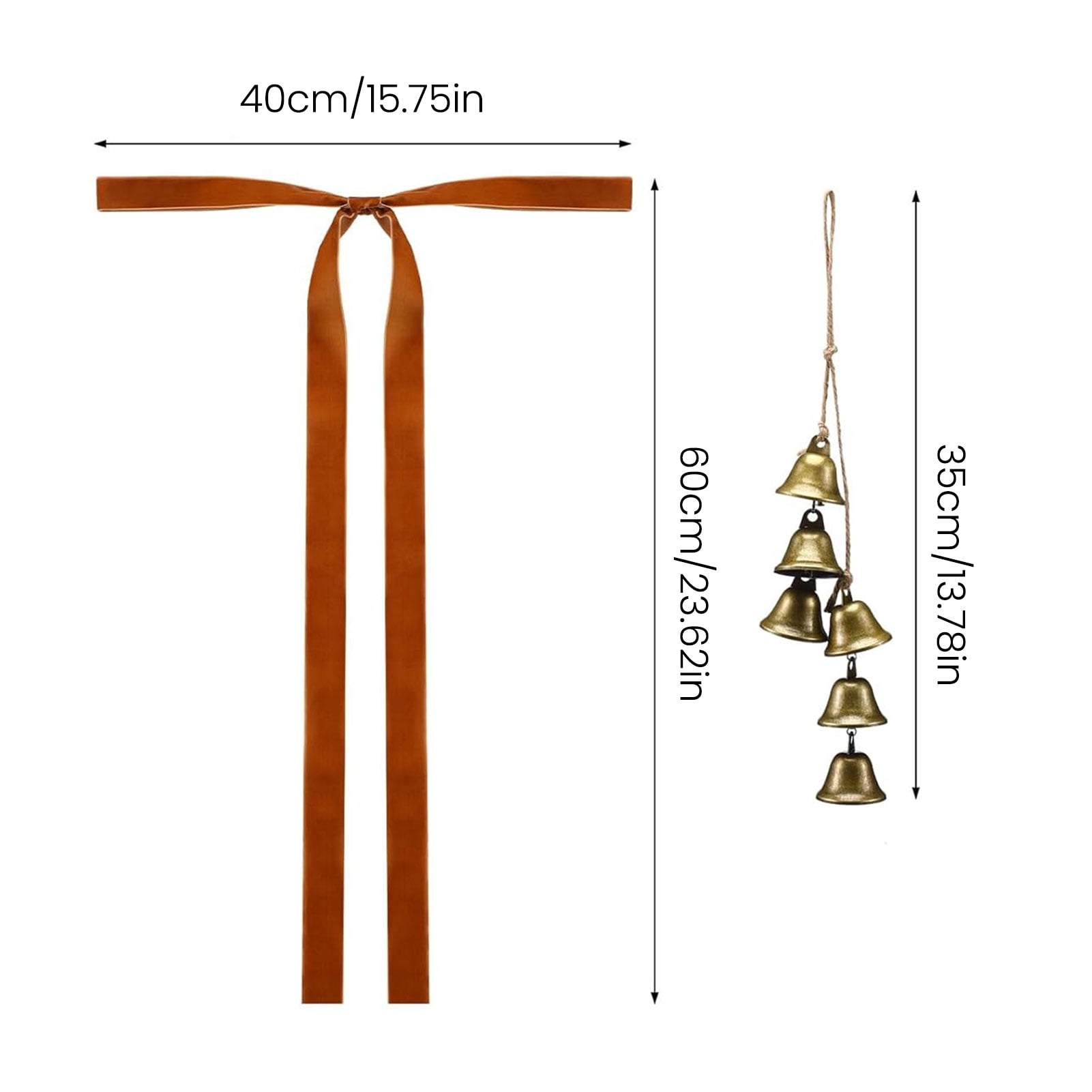 Dserfhy Velvet Christmas Swag Bow with Bells Rustic Large Staircase Wreath Bows Vintage Xmas Tree Topper Bow for Tree Wall Door Decor