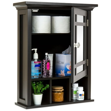 Best Choice Products Home Bathroom Vanity Mirror Wall Storage Cabinet, (Best Grocery Store Espresso)