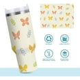 thumbnail image 6 of 30 oz Tumbler with Handle Lid and Straw Insulated Water Tumbler Stainless Steel Water Cup Mug Bottle Reusable Cup Holder Friendly Butterfly and Leaves, 6 of 6
