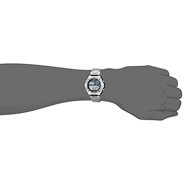 Casio Hombre Heavy Duty Digital 10 Años Batería Cuarzo Correa de Acero Inoxidable, Platead Casio Casio