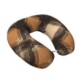 thumbnail image 2 of U-Shaped Pillow 11.8×9.8in With Pillow Core Comfortable Soft Invisible Zipper For Daily Travel Driving Office Sandybrown Buffalo Plaid Check Tartan Scotland_2, 2 of 8