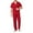 Red, variant on JIKNTTR Men's 2 Pieces Shirt Set Mens Casual Beachwear Short Sleeve Button Down Shirt Summer Loose Trousers Suit Holiday Home Clothing Sports Jogging Tracksuit