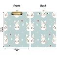 thumbnail image 3 of Wobogo Cute Rabbit Face Pattern Acrylic A4 Clipboards Gold Clip Stardard Size 9×12.5in Office Decorative for Students Workers, 3 of 10
