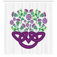 thumbnail image 3 of Ambesonne Thistle Shower Curtain, Celtic Knot Basket Form, 69"Wx75"L, Shamrock Green Violet, 3 of 3