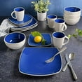 thumbnail image 6 of Gibson Soho Lounge White Square Stoneware Reactive Glaze 16-Piece Dinnerware Set - Blue, 6 of 6