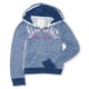 thumbnail image 1 of Aeropostale Sudadera con capucha y cremallera completa de punto jaspeado para mujer, azul, grande Aeropostale Sudadera, 1 of 2