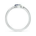 thumbnail image 2 of ANGARA Natural Nature Inspired Blue Sapphire Bypass Ring with Diamond Leaf in 14K White Gold for Women (Size-6x4mm) | September Birthstone, Anniversary, Jewelry Gift for Women | Natural Sapphire Ring, 2 of 10