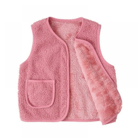 

2-11Years Unisex Baby Boys Girls Winter Vest Sleeveless Outfit Cute Soft Waistcoat Zipper Warm Sleeveless Jackets with Pockets