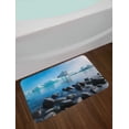 thumbnail image 2 of Ice Berg Bath Mat, Arctic Environment Floating Glacier Oceanic Outdoor Scene Winter Season, Plush Bathroom Decor Mat with Non Slip Backing, 29.5" X 17.5", Azure Blue Multicolor, by Ambesonne, 2 of 2