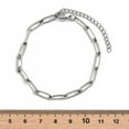 thumbnail image 5 of 10pcs Tarnish Resistant 304 Stainless Steel Paperclip Chain Bracelet for Men Women Stainless Steel color 7-1/8 inch(18cm) Link: 12x4x1mm, 5 of 5