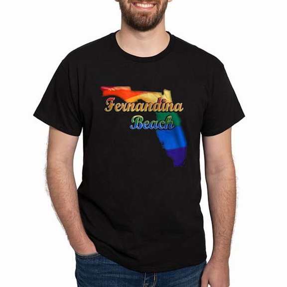 CafePress - Fernandina Beach, Florida, Gay Pride, Dark T Shirt - Men's Classic Cotton T-Shirts