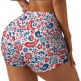 thumbnail image 2 of Fotbe Birds Flowers Seamless Shorts, Womens Workout Shorts High Waist Stretch Booty Short for Gym/Yoga/Running/Biking-Large, 2 of 9