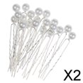 thumbnail image 1 of Paquete de 2-4 20 piezas de alfileres en forma de U para el cabello con perlas, joyería para damas de honor, perlas blancas 2 piezas, 1 of 10