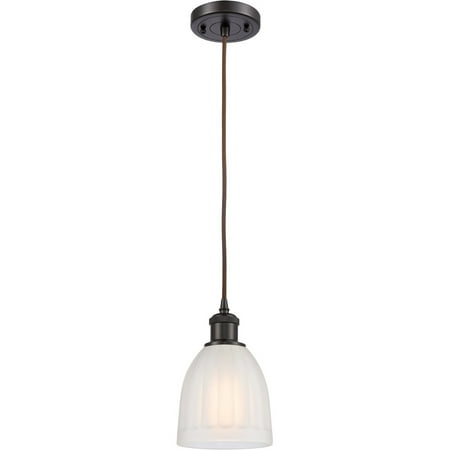 

Oil Rubbed Bronze Tone Mini Pendants 6 Wide White Glass Steel/Cast Brass Medium Base LED 1 Light Fixture