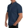 Blue Men Going Out Shirts, Short Sleeve Mens V Neck T Shirts, Work