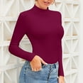 thumbnail image 2 of women's clothing Long Sleeve Sleeveless Mock Turtle Neck Tops Basic Stretchy Underwear Layer Tee Shirts, 2 of 4