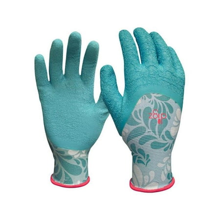 Womens Latex Gardening Gloves - Blue  Medium