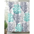 thumbnail image 2 of Fsddascl Navy Blue Teal Grey Coral Coastal Shower Curtain Set - 72" x 78" Bathtub Curtain with 12 Hooks, Summer Beach Nautical Ocean Waterproof Fabric Stall Shower Curtains for Bathroom/Bathtub, 2 of 6