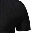 thumbnail image 4 of WIZUTIZ Men's Knitted Shirt Solid Cable Knit Vintage Short Sleeve Pullover Round Neck Lightweight Breathable Retro Summer Top Casual Everyday Shirt, 4 of 4