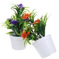 thumbnail image 3 of KAKOWELY 4 plantas artificiales en maceta de plástico, modelos de bonsái artificiales, decoraciones para mesa., 3 of 4