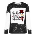 thumbnail image 4 of Hauts pour Femmes, Chandail Décontracté à Manches Longues et Col Rond Imprimé Teinture sur Nœuds de Noël, Blouses pour Femmes en Liquidation, 4 of 5