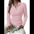 thumbnail image 3 of Suéteres de Punto para Mujer, Suéteres de Larga con Cuello en V, Camisetas Casuales, Conjuntos de Moda de Otoño. Rosa S, 3 of 8