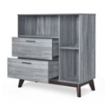 thumbnail image 3 of EUROCO 37.5" Storage Cabinet with 2 Drawers and Shelves, Modern Sideboard Buffet Kitchen Cabinet for Living Room Hallway,Grey, 3 of 7