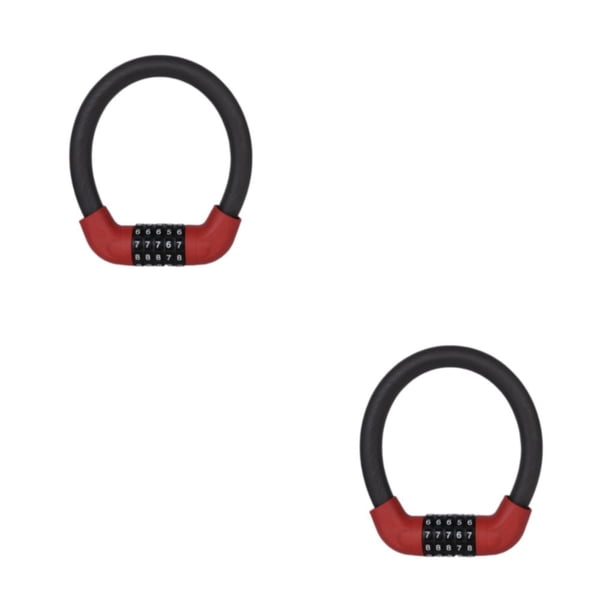 Soidarity candado de bicicleta universal antirrobo cerraduras de cadena de seguridad código de combinación candado equipo de vehículo Mini/Rojo 2piezas