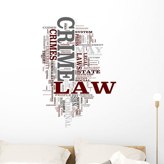 Law and Order Word Wall Decal by Wallmonkeys Peel and Stick Graphic (36 in H x 25 in W) WM285009