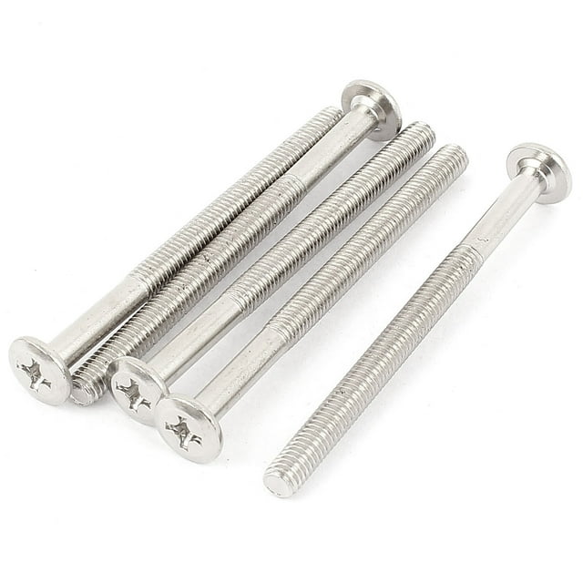 Unique Bargains M6 x 80mm Male Thread Flat Head Countersunk Bolts Machine Screws 5 Pcs