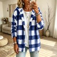 thumbnail image 5 of Admvng Women's Checkered Jacket Hooded Long Sleeve Casual Warm Outerwear, 5 of 9