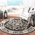 thumbnail image 2 of Safavieh Courtyard Cynthia Oriental Indoor/Outdoor Area Rug, Black/Sand, 7'10" x 7'10" Round, 2 of 10