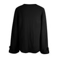 thumbnail image 6 of PMVFHDE Womens Sweaters&nbsp;Solid Color Loose Plus Size Relaxed Knit Pocket Long Sleeve Round Neck Comfort Black，L, 6 of 7